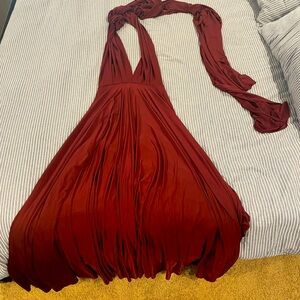 Convertible dress in burgundy